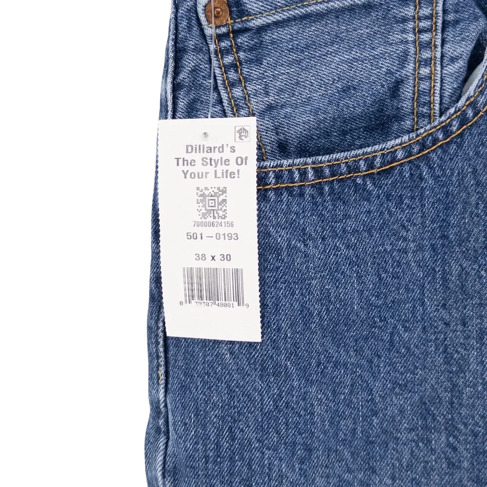 VTG NWT Deadstock Levis Mens‎ 38x30 501 Original Fit Jeans Blue Button Fly Y2K